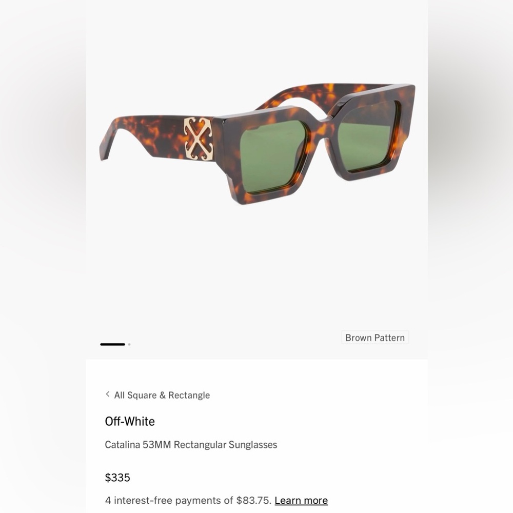 Off-White Black and Brown Sunglasses